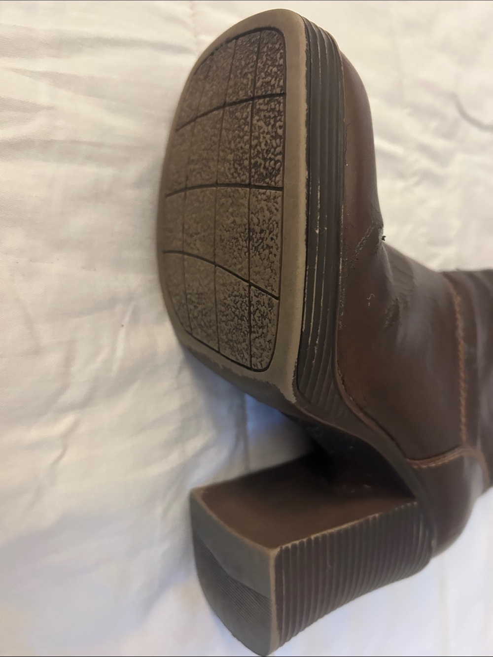 Block heel platform leather boots - Picture 6 of 6